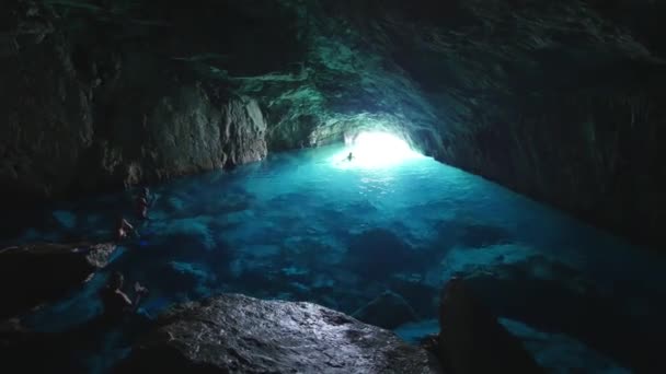 Inne Blå Grotta Calanques Marseill — Stockvideo