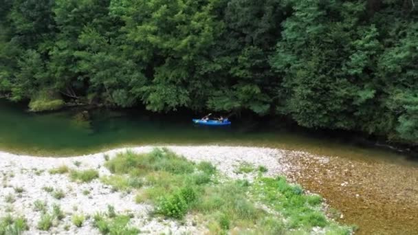 Tarn Nehrindeki Bazı Ağaçları Kanoyla Uçurmak Tarn France Lozere Havadan — Stok video