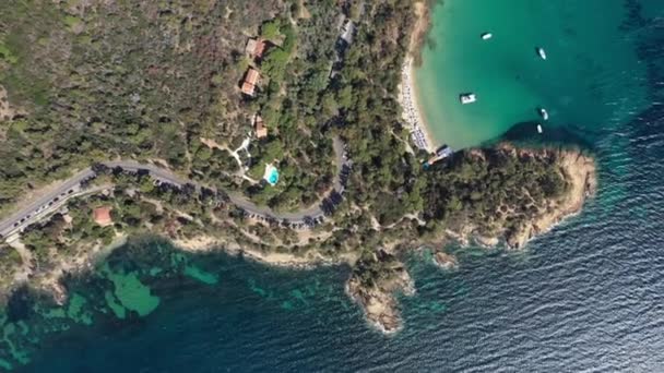 Layet Beach Cavaliere Seaside Resort Lavandou Provence Alpes Cte Daeserial — стоковое видео