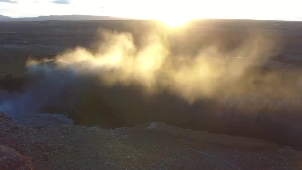majestueuse cascade torride detifoss dans iceland drone coucher de soleil vue 