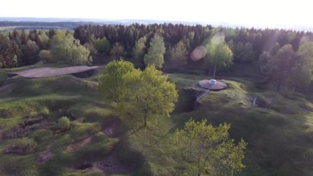 Ouvrage Froideterre Przez Drone Verdun Lorraine Francja — Wideo stockowe