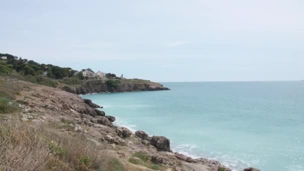 Paisagem Rochosa Costa Mar Sete França Vista Mediterrânea — Vídeo de Stock