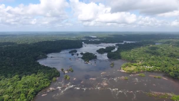 Saut Maripa Oiapoque Folyó Guyanában Drónnal — Stock videók