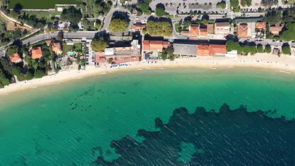 Nadmorski Kurort Raj Piaszczysta Plaża Cavaliere Miasto Antena Top Shot — Wideo stockowe