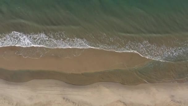 Playa Playa Espiguette Olas Taerial Arriba Abajo Tiro Francia Día — Vídeos de Stock