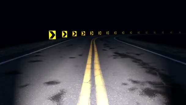 Night Curved Road Loop — Stock Video