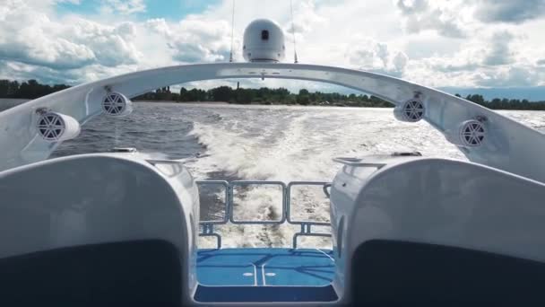 Yacht Boat Running Sea — Stock Video