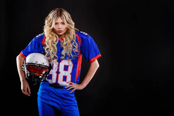 Amerikai labdarúgó lány — Stock Fotó