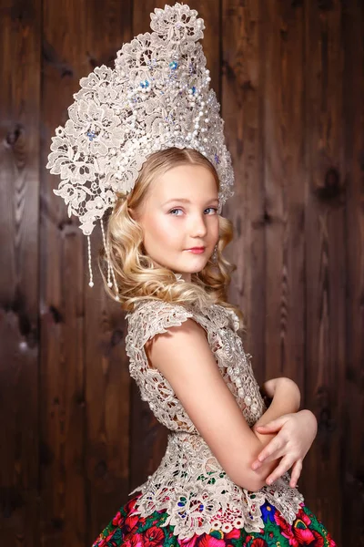 girl in folk russian dress