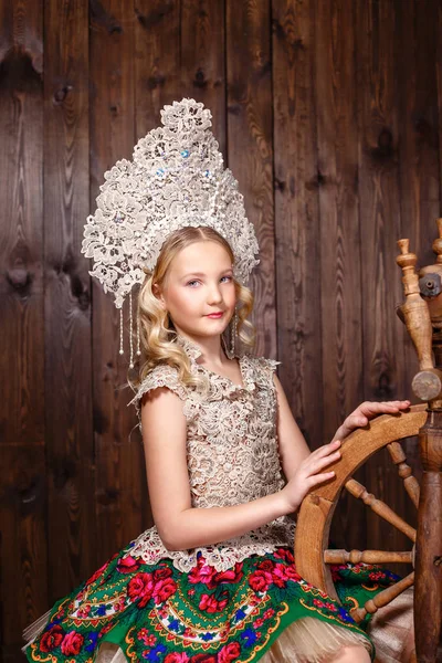 girl in folk russian dress