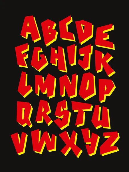 Graffiti font. Alfabeto vettoriale modificabile — Vettoriale Stock