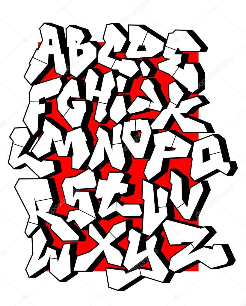Straight lines font. Editable vector alphabet
