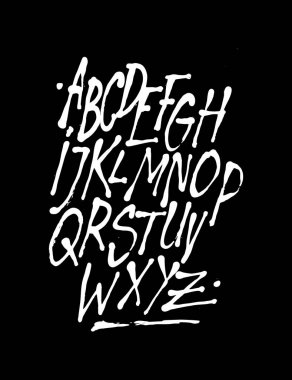 El stili yazı tipi. Vektör alfabesi