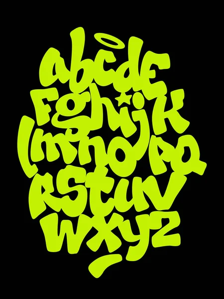 Hand lettering graffiti font. Vector alphabet — Stock Vector