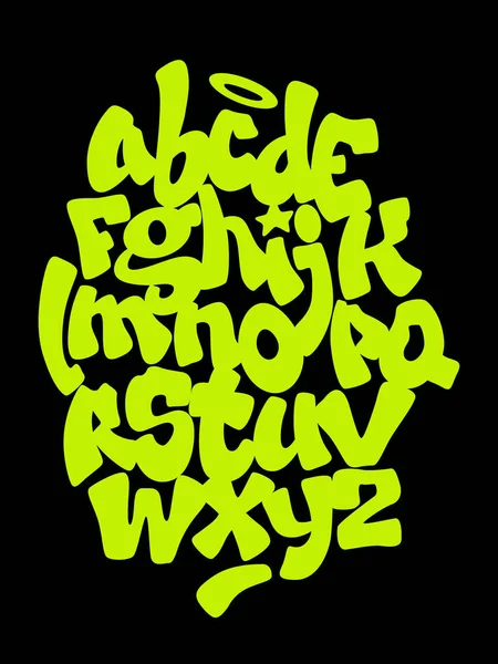 Letras à mão graffiti font. Alfabeto vetorial Vetor De Stock