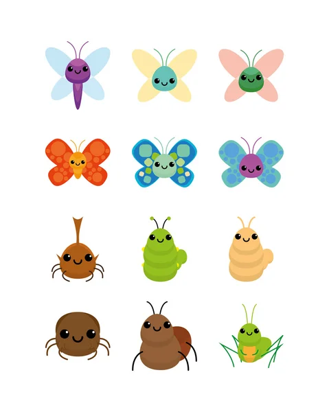 Ensemble d'insectes — Image vectorielle