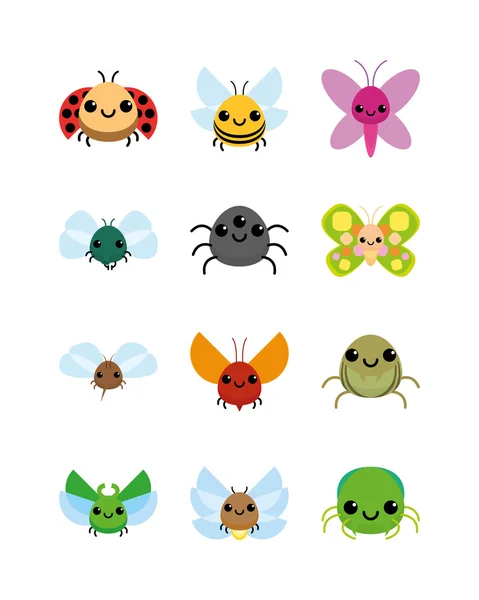 Ensemble d'insectes — Image vectorielle