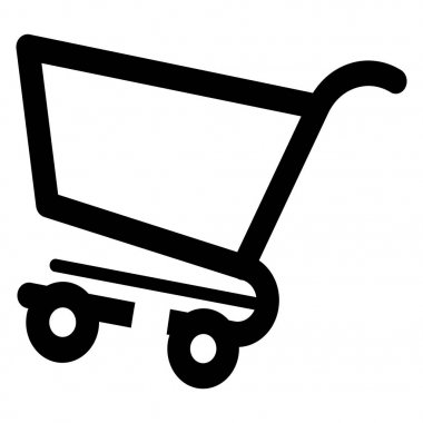 İzole edilmiş alışveriş arabası.