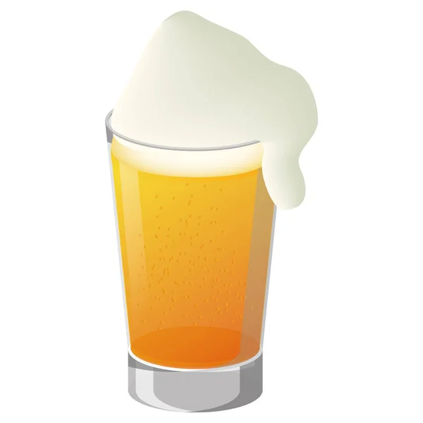 Vetro di birra isolata — Vettoriale Stock