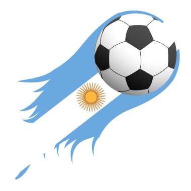İzole futbol topu whith bir bayrak