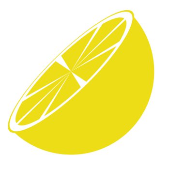 İzole limon kesilmiş