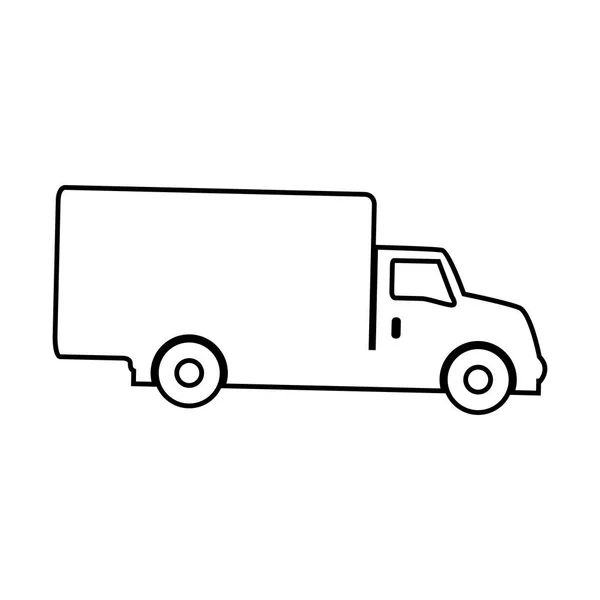 Bir yük kamyonun anahat — Stok Vektör
