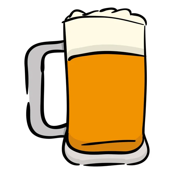 Bicchiere di birra con schiuma — Vettoriale Stock