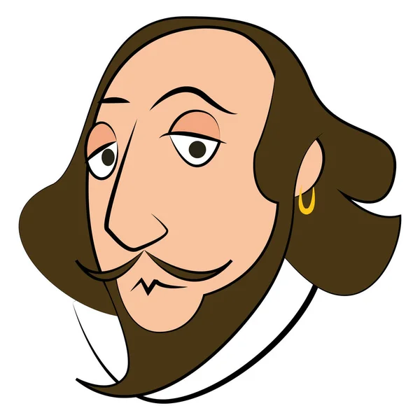 Personaje aislado de Shakespeare — Vector de stock