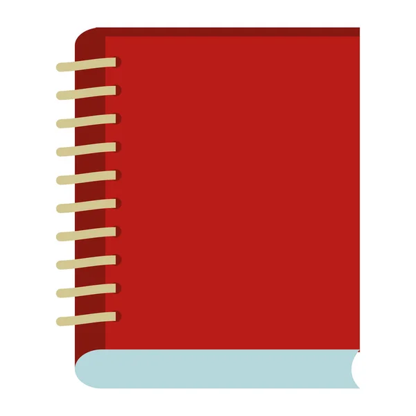 Carnet rouge isolé — Image vectorielle