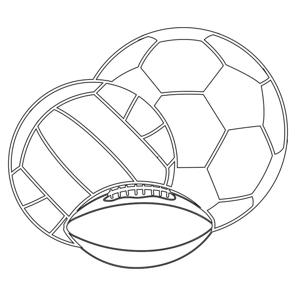 Esboço de bolas desportivas isoladas —  Vetores de Stock