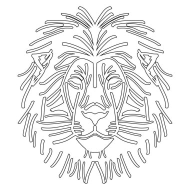 Bir aslan yüz izole anahat