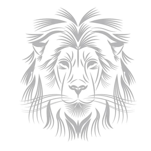 Contour isolé d'un visage de lion — Image vectorielle