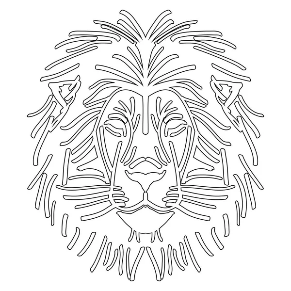 Contour isolé d'un visage de lion — Image vectorielle