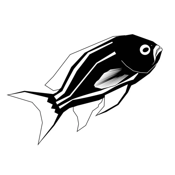 İzole balık siluet — Stok Vektör