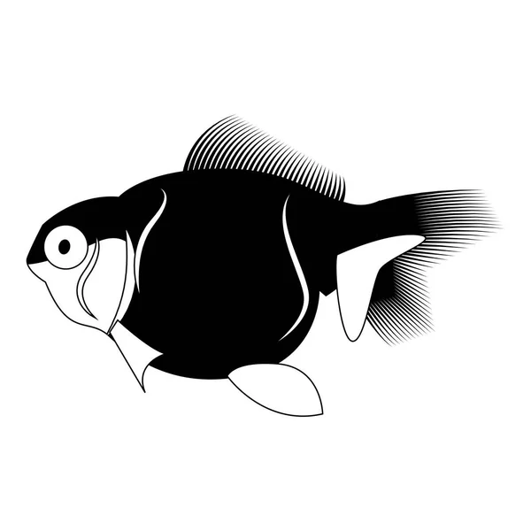 Na białym tle ryba sylwetka — Wektor stockowy