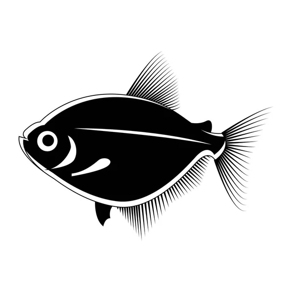 Isolated fish silhouette — Stock Vector