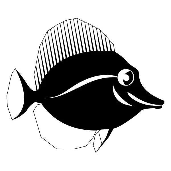 Silhouette de poisson isolée — Image vectorielle