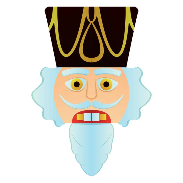 Nutcracker soldier face — Stock Vector