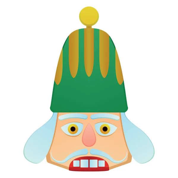 Nutcracker soldier face — Stock Vector