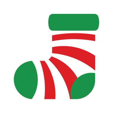 Vektör çizgi film sevimli Noel çorap izole