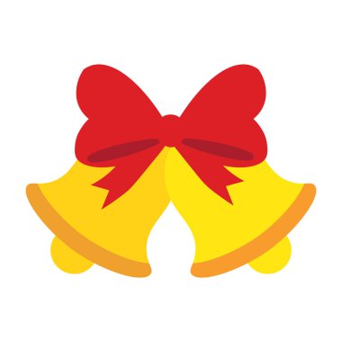 İzole vektör çizgi film sevimli Noel çan