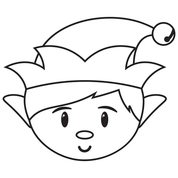 Vector Cartoon santa's jongen helper geïsoleerd — Stockvector