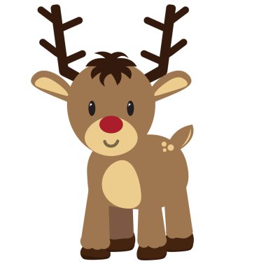 Vektör karikatür şirin Ren geyiği izole