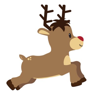 Vektör karikatür şirin Ren geyiği izole