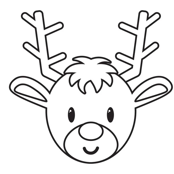 Vetor desenho animado bonito rena isolado — Vetor de Stock