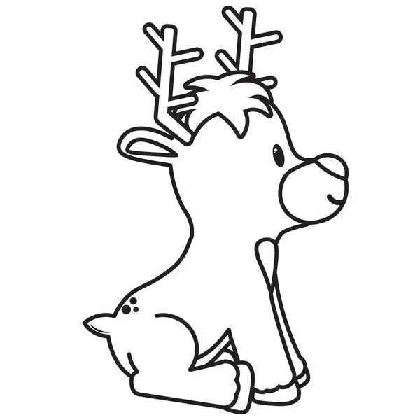Cartone animato carino renna isolato — Vettoriale Stock