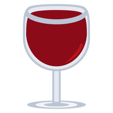 İzole vektör şirin kawaii şarap cam renkli