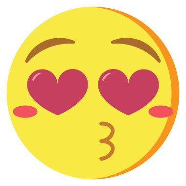 Vektör şirin kawaii emoji izole renkli öpüşme