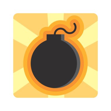 Şirin bomba ikonu renkli izole