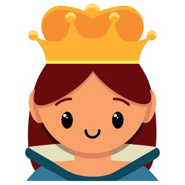 Tatlı kraliçe vektör renkli yalıtılmış